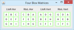 four components aligned in a horizontal Blox