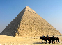 Four horsemen gaze on Khafre's Pyramid