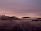  A bridge in the sunset welcomes us to Troms