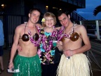  Personally welcoming two students at the Luau in Honolulu