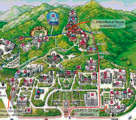 picto-map of Anam campus of Korea University