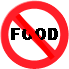 "FOOD" surmounted by the international symbol for "no"