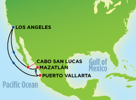 Cruise ports: LA, Mazatlán, Puerto Vallarta and Cabo San Lucas