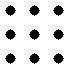 nine dots in a 3x3 square