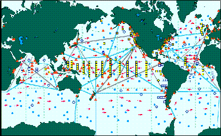 points where ocean is being oserved