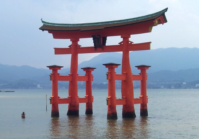  A torii marks an entry to a shrine