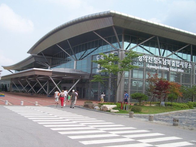 First stop on the DMZ tour: Dorasan station awaits its first train.