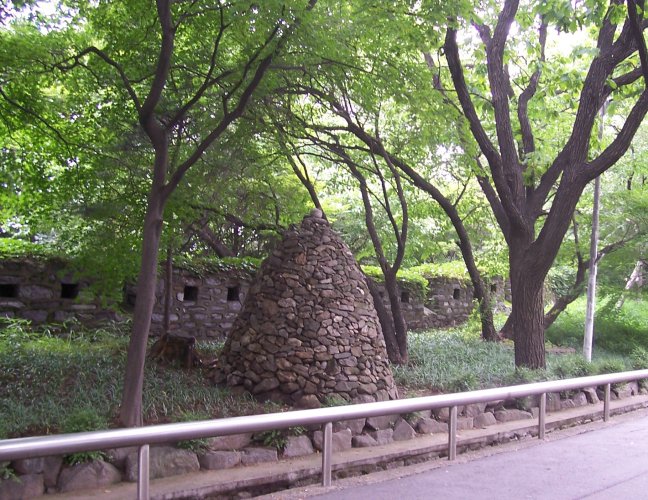 Ancient cairn along the trail to tower. A place for making wishes (or prayers).