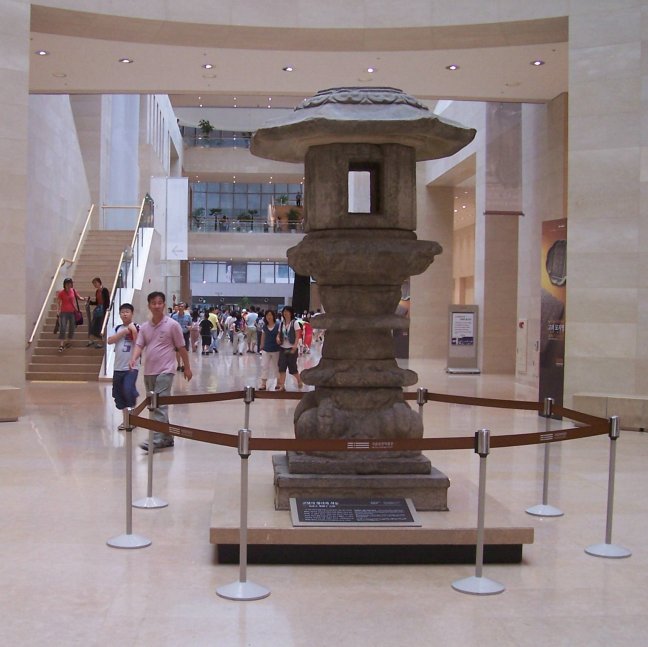 Ancient stone lantern in the main corridor.