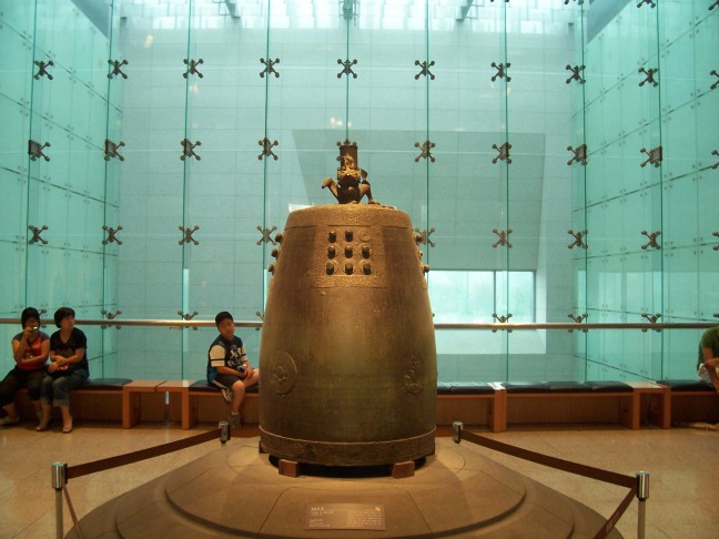 A big gong in an atrium.