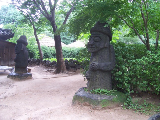 Some areas of Korea traditional carve tikis from lava.