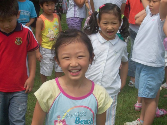 At Gweoreung Tomb, some kids relished having their picture taken.