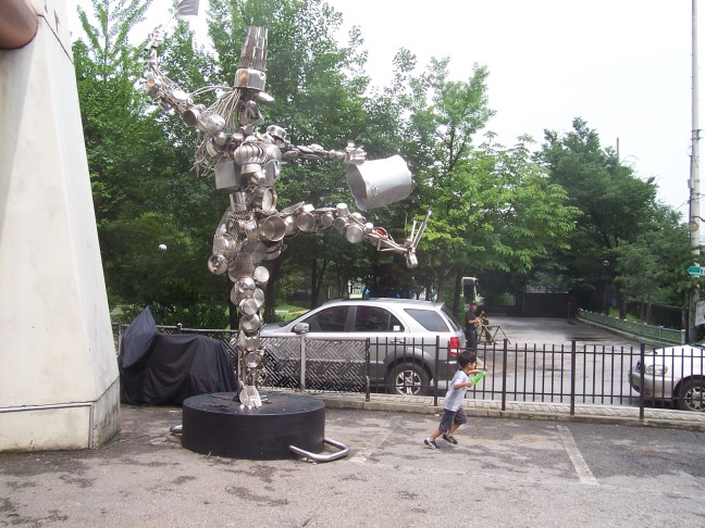 The Nanta theatre features "Utensil Man" out front. Pretty scary, I'd say.