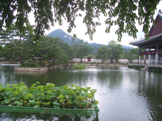 The lake by the entertainment pavillion.