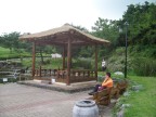  Gazebo overlooking pond.