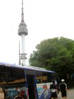  Seoul Tower and our tour bus.