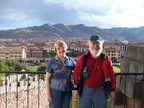  We were there - the Temple of the Sun's porch, overlooking downtown Cusco 