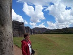  Rosemary surveys the ceremony/playing field at Sacsayhuaman