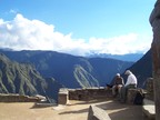  Eddy and Bill await us at the temple plaza, Machu Picchu