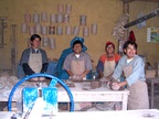  Workers wedging clay to remove air bubbles; Seminarios Ceramics, Urubamba 