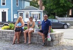  Three tired shoppers in Bearskin Neck, Rockport