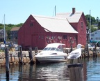  Seagull and powerboat pose with Motif #1, Rockport, MA