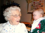  Lindsay solemnly regards her great-grandmother