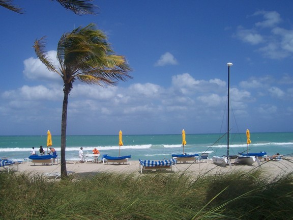 Bal Harbour Beach on a windy, sunlit day