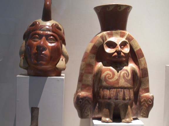 The Inca and a spirit, done in pots, Larco Museum, Lima