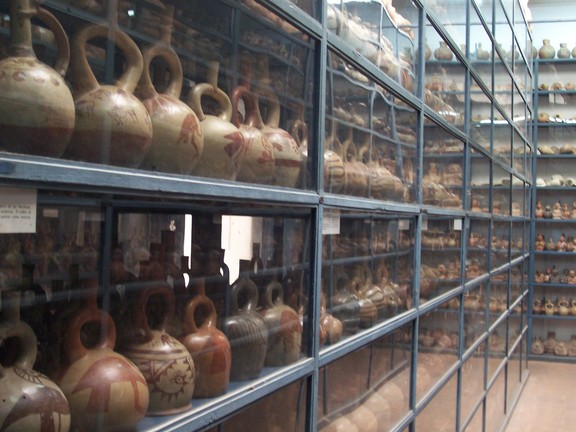 One small corner of three rooms storing old pots. Larco Museum, Lima