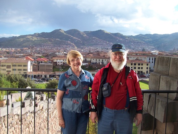 We were there - the Temple of the Sun's porch, overlooking downtown Cusco