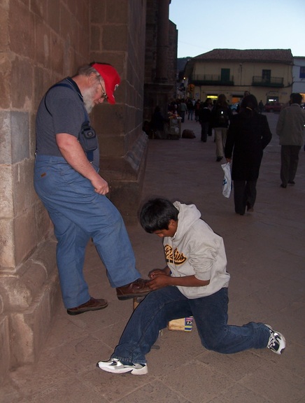 Fred gets a shoe shine and pays too much