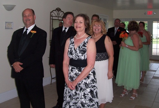 The wedding party waiting to be introduced