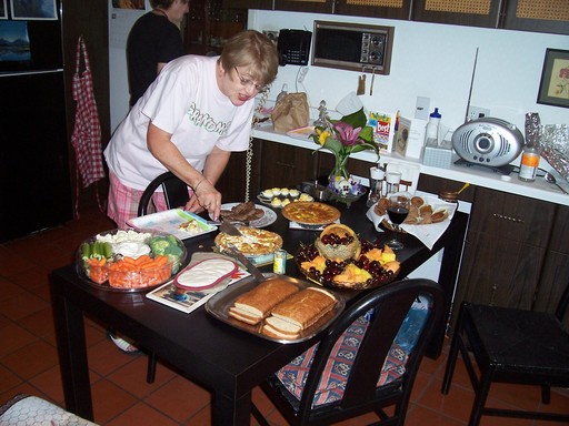 Susan serving up one of her quiches