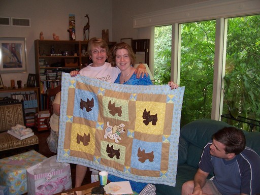 Susan made a quilt for the happy occasion