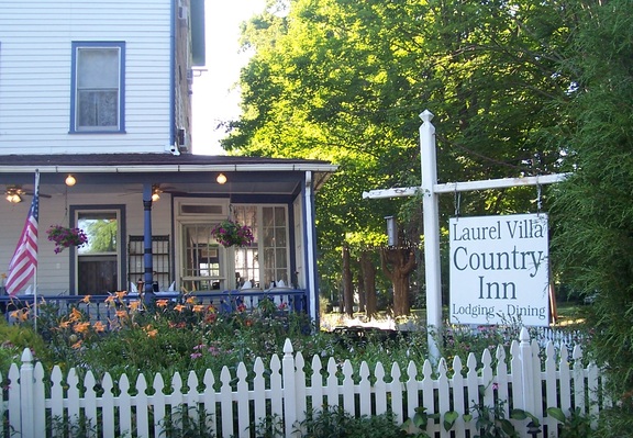 Our lodging in Milford, PA, the Laurel Villa Country Inn; beautiful gardens