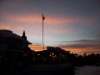  Satelite antenna for bank next door punctuates the sunset seen over our hotel, the Solymar, Puerto Ayora, Santa Cruz, Galapagos