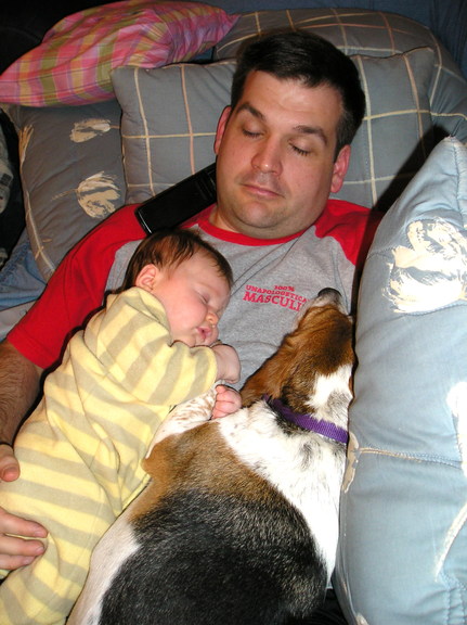 Derek, Lindsay, and Lucy snoozing