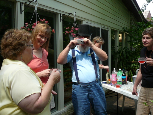 Fred shoots the early guests