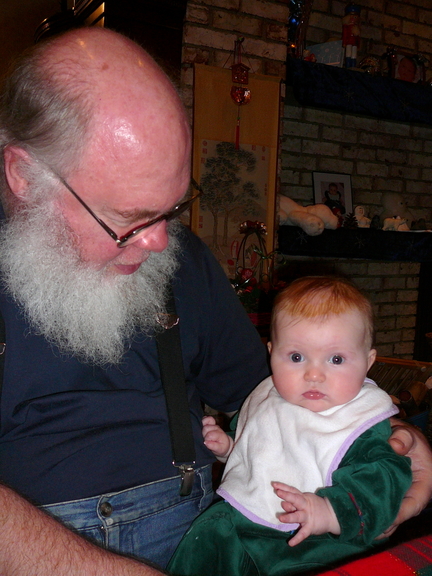 Even grandpa cannot distract Lindsay from her stolid consideration of the camera