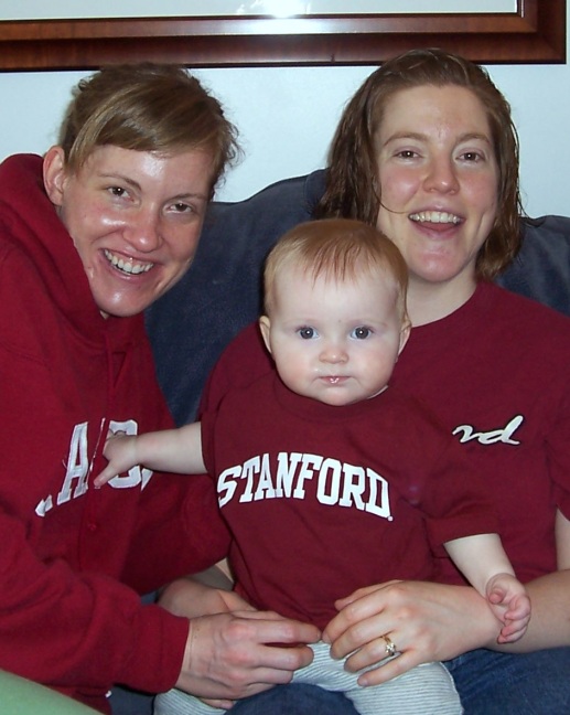 Front and center with Aunt Ellyn and Mommy, April