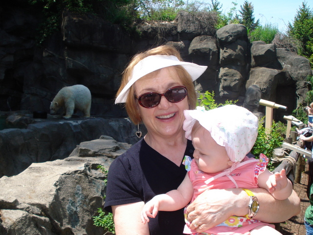 Polar bear, Susan, and Lindsay at the Cincinnati zoo, May