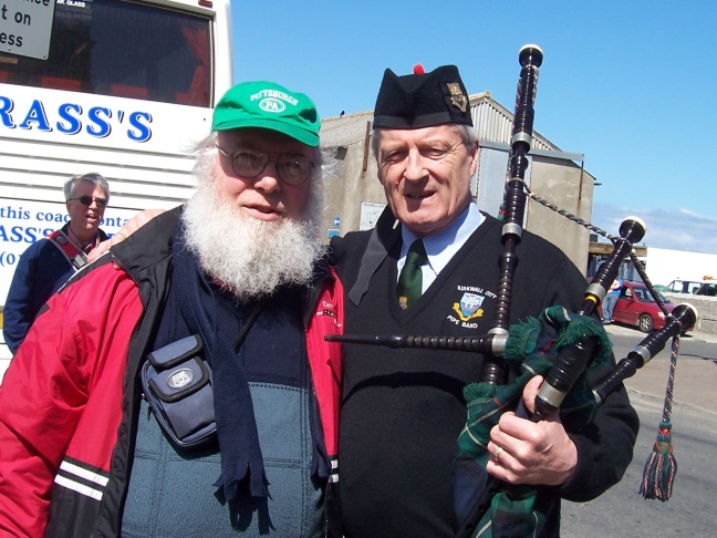 We were piped ashore at Kirkwall in the Orkney Islands