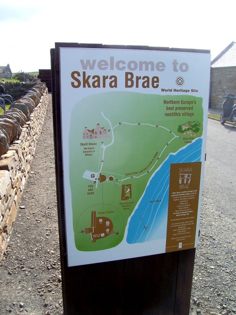 Entrance sign at Skara Brae