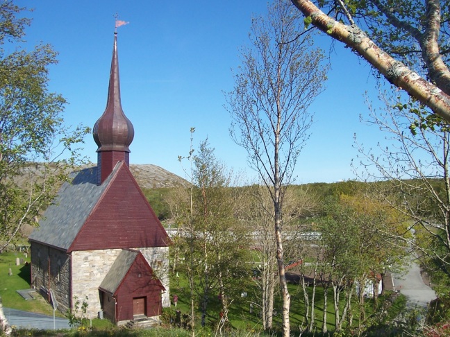 Peter Daas's church; notice the huge parking lot in this remote corner of Norway