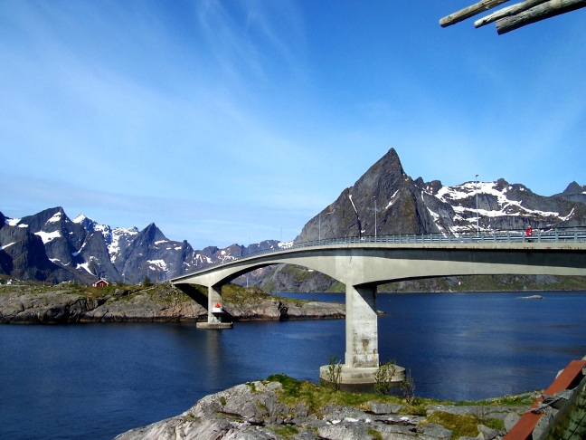 One of the many newly minted bridges connecting the Lofoten Islands