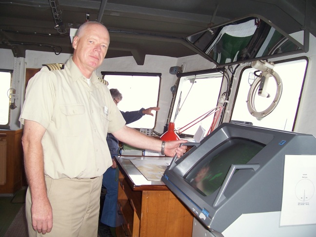 Captain Boczek takes his turn at the helm