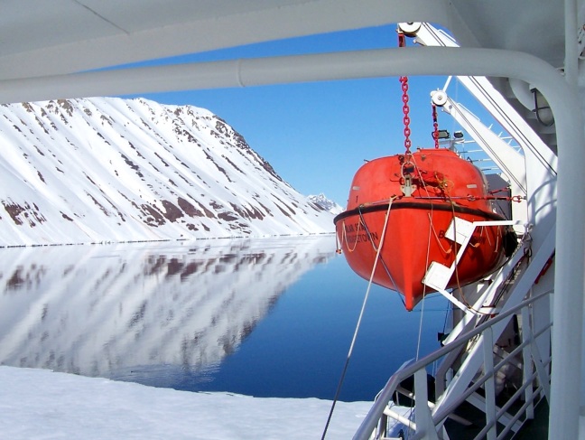 Art shot of life boat and hill