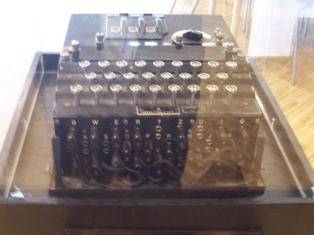 This is an Enigma machine--the one whose code Turing helped break