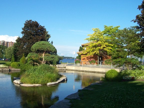 Pond-by-the-lake at Lake Simcoe (Heritage Park, Barrie, Ontario)